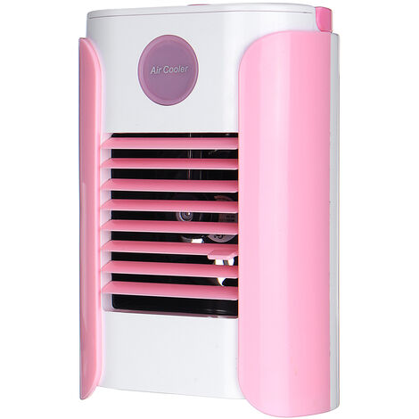 All In 1 LED Air Conditioner Cooler Humidificador Bluetooth Music Radio Speaker (Rosa) Agito