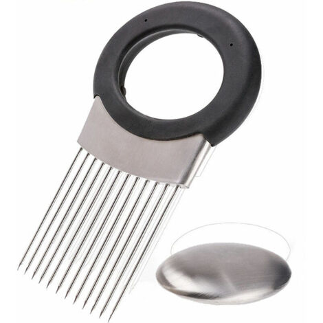 All-in-one onion holder, deodorizer, slicer, cutter and chopper