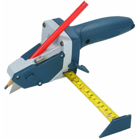 All-in-One-Trockenbau-Schneidwerkzeug mit Maßband und Allzweckmesser. Markieren und schneiden Sie Trockenbau-Schindeln, Isolierung, Fliesen, Teppichschaum