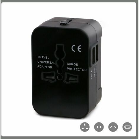All-in-One-Universal-Reiseadapter, weltweiter Reiseadapter, Stromwandler, Wandladegerät, Netzsteckeradapter mit zwei USB-Ladeanschlüssen für die USA