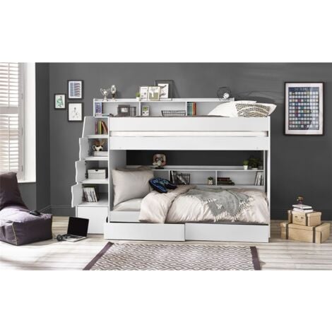 All White Staircase Bunk Bed 3ft (90cm)