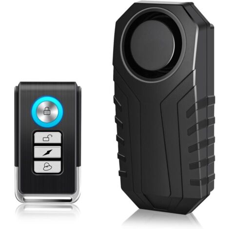 Allarme bici Ulisem con telecomando, allarme bici wireless con 113 dB super forte, allarme antifurto per scooter elettrico e impermeabile IP65 per sensore di vibrazione per porta bagagli