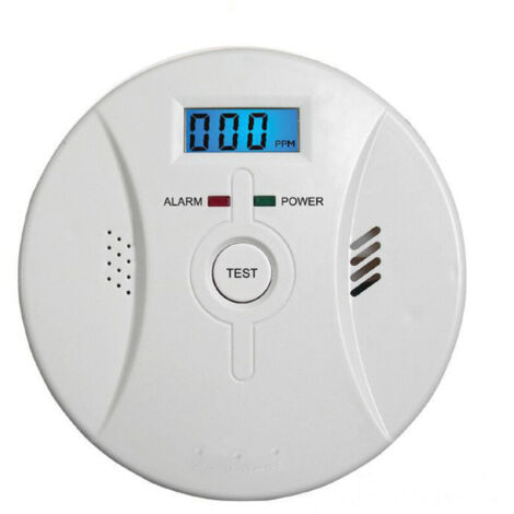 Allarme monossido di carbonio con schermo LCD, rilevatore di CO, potente allarme da 85 dB, rilevatore di monossido di carbonio con sensore di monossido di carbonio, alimentato a batteria, 4,5 pollici 