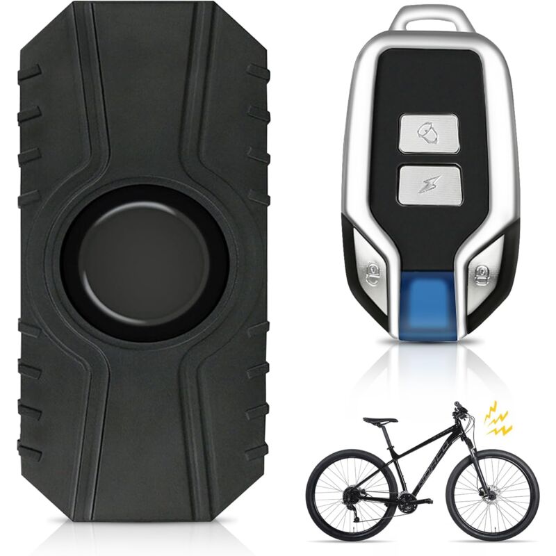 Image of Allarme per bicicletta senza fili, allarme antifurto a vibrazione da 113 DB con telecomando, allarme per bicicletta, allarme per moto antifurto per