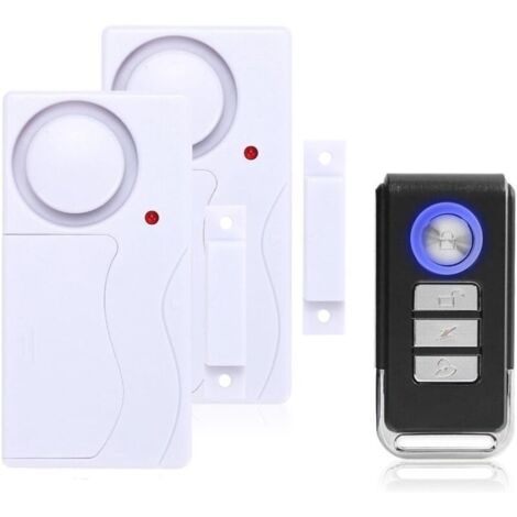 Allarme per porte e finestre: allarme antifurto wireless con telecomando, facile da installare, 105 dB super forte (include 2 allarmi e 1 telecomando)