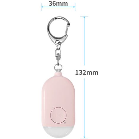 Allarme personale anti-aggressione da 130 dB con portachiavi, allarme tascabile ricaricabile con torcia a LED, per donne, bambini e anziani (rosa)