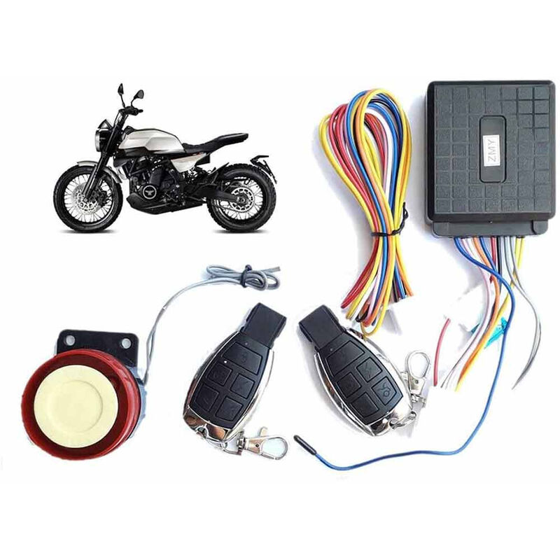 Image of Vetrineinrete - Allarme sonoro per moto e scooter con sirena 125 db kit antifurto universale di sicurezza con due telecomandi