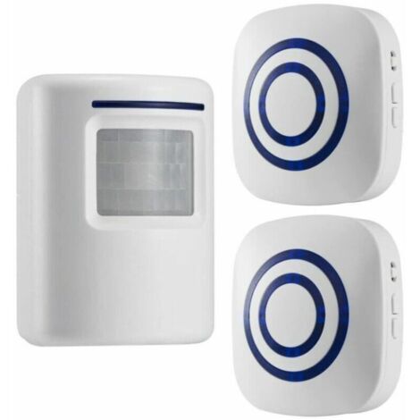 Allarme wireless per vialetto: campanello con rilevatore di movimento a infrarossi, 2 ricevitori e 1 sensore, 38 melodie - indicatori LED