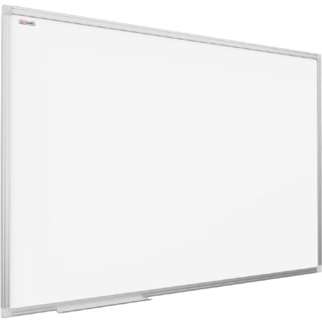 Allboards – Tableau blanc magnétique effaçable à sec 120x80cm – Tôle laquée blanche – Cadre aluminium anodisé – Compatible avec aimants