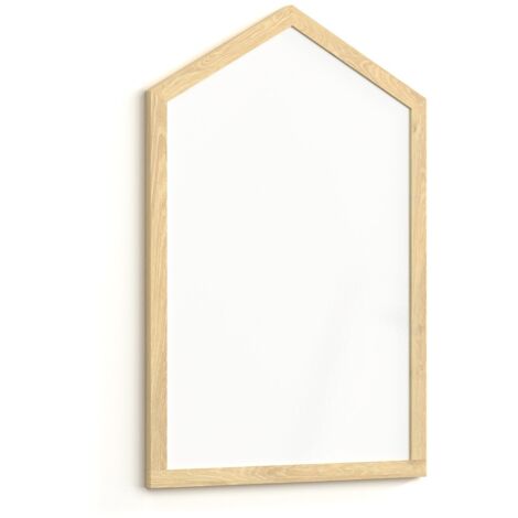 Allboards – Tableau blanc magnétique en forme de maison 90x60 cm – Tôle magnétique dégradable – Cadre en bois élégant – Fixation murale incluse