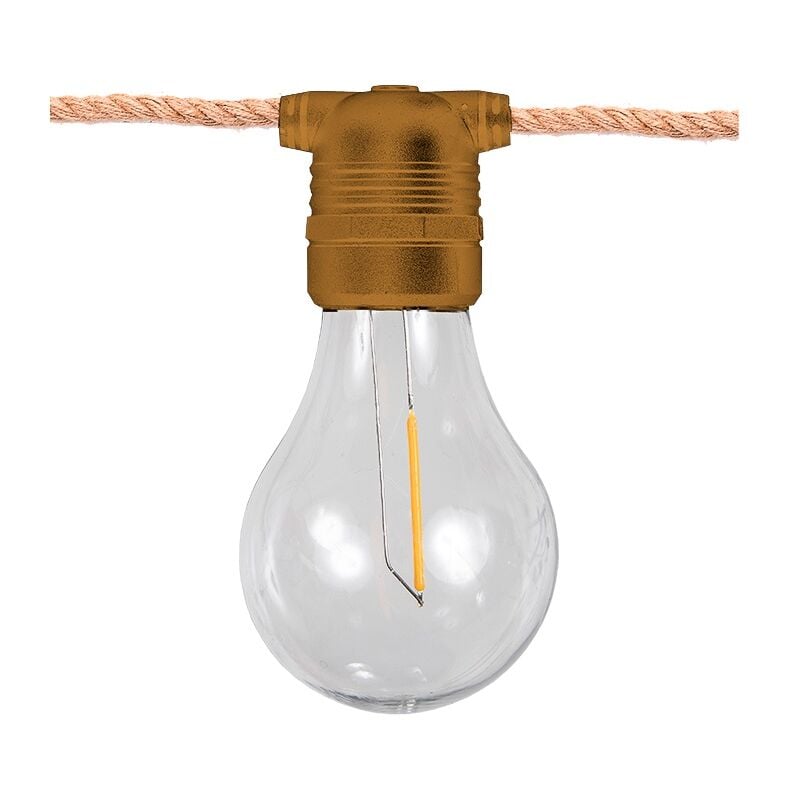 Allegra Guirlande lumineuse filaire pour l'intérieur et l'extérieur. 10 ampoules led à lumière chaude. Fabriqué en Espagne