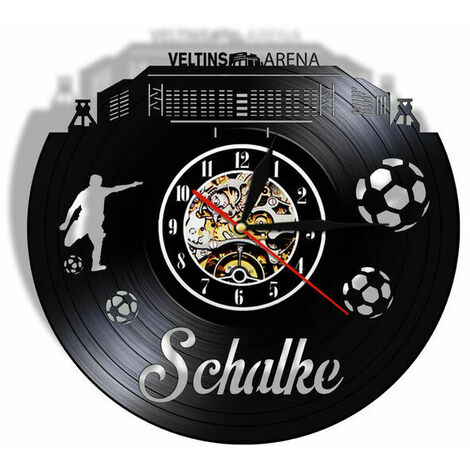 Allemagne jouant Match de Football horloge vinyle Dortmund City Football stade Champion vinyle Record horloge murale