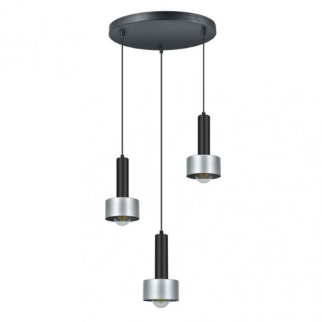 Allende Pendelleuchte 3xe27 Schwarz/Silber Regx35x35 Cm