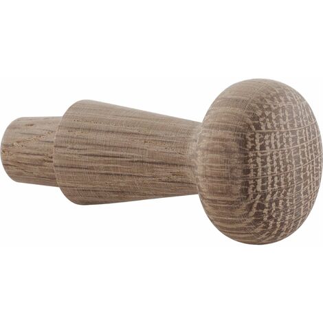 Alles im Griff Holz Kleiderhaken Horus - Wandhaken zum Einbohren ø 10x12mm - Garderobenhaken, Eiche roh