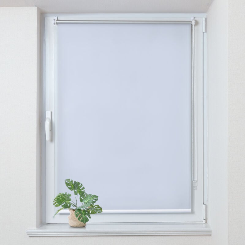 Allesin - Store Enrouleur occultant sans percage, Isolant et Thermique, Rideau occultant pour Fenêtres et Portes, 65x120cm, Blanc