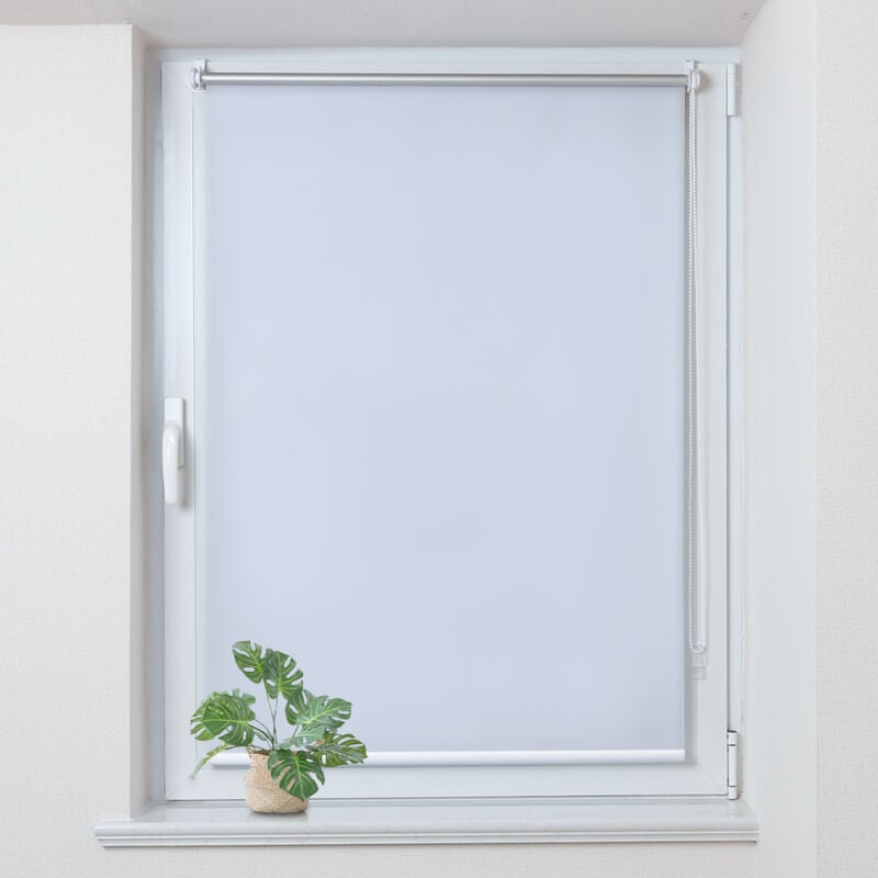 Allesin Store Enrouleur occultant sans percage, Isolant et Thermique, Rideau occultant pour Fenêtres et Portes, 60x230cm, Blanc