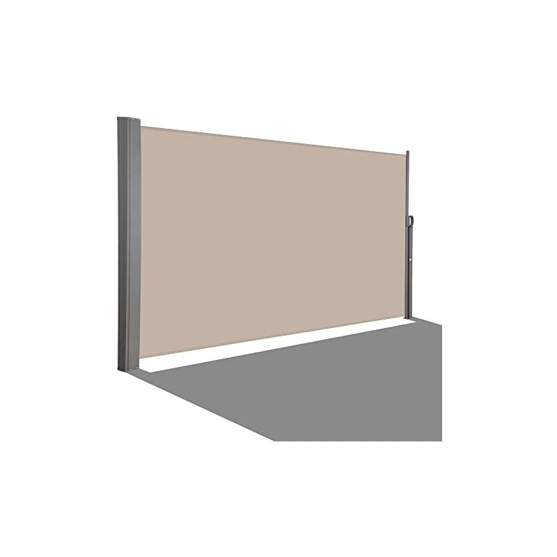 Store Latétal Resistant du Soleil et Vent,Auvent latéral, Parvent Retractable Extérieur pour Jardin, Balcon, Terrasse, 370x180cm, Kaki - Allesin