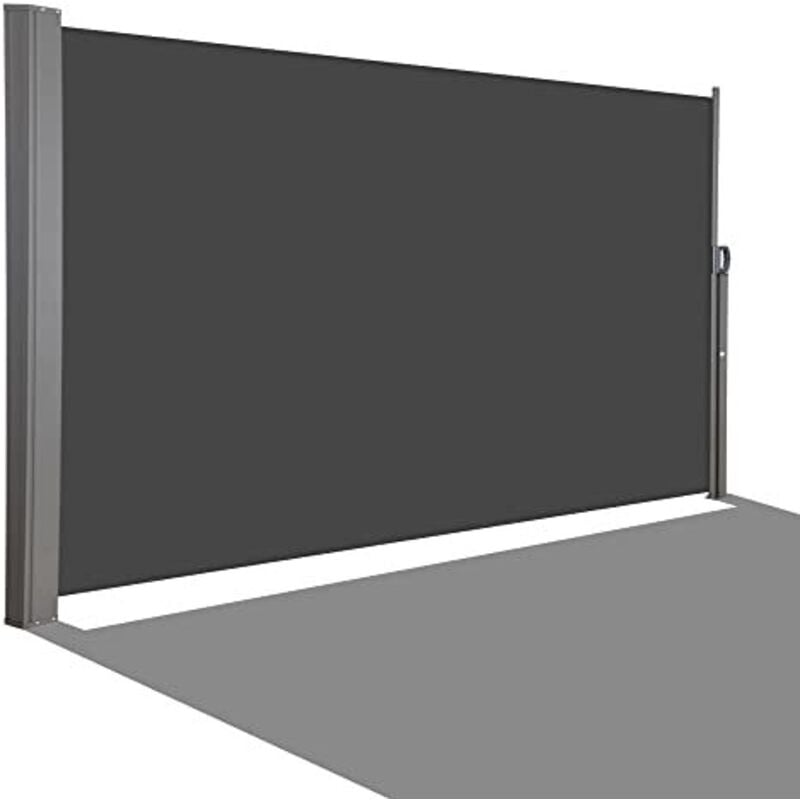 Store Latétal Resistant du Soleil et Vent,Auvent latéral, Parvent Retractable Extérieur pour Jardin, Balcon, Terrasse, 420x180cm, Gris Foncé - Allesin