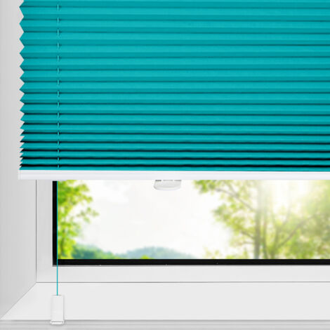 Allesin Store plissé Klemmfix sans perçage, Bleu turquoise, 50 × 130 cm, Protection de la Vie privée, Protection Solaire, Stores intérieurs pour Fenêtre & Porte, Décoration Moderne pour Chambre