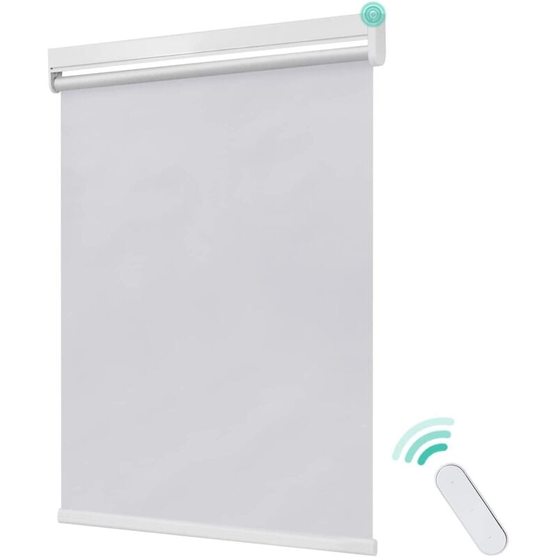 Allesin Stores Enrouleur Occultant Électriques, Store Occultant avec Moteur & Télécommande, avec ou sans Perçage, Store de fenêtre 100% Protection