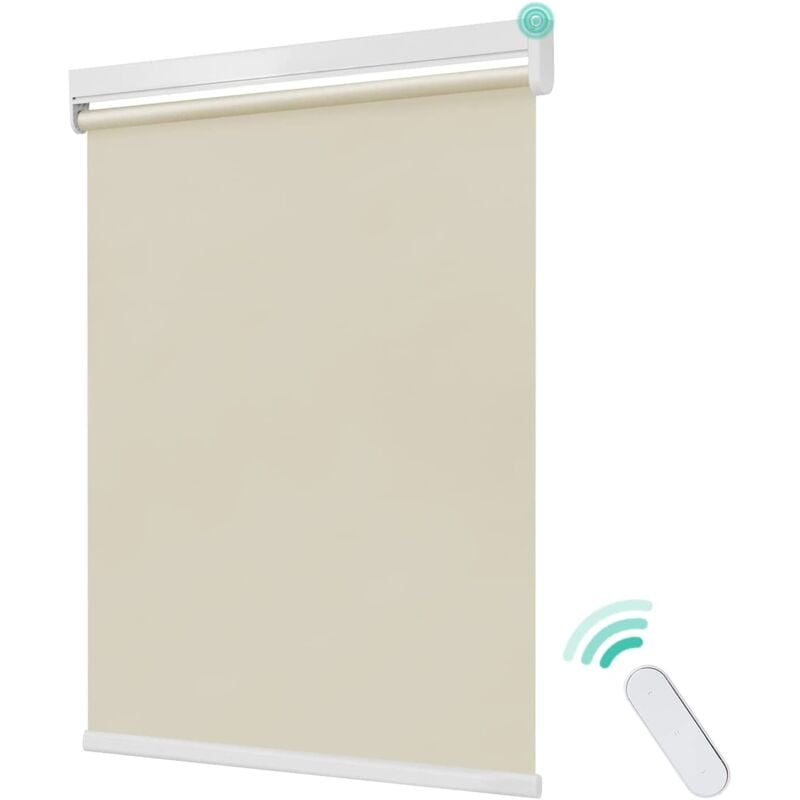 Allesin - Stores Enrouleur Occultant Électriques, Store Occultant avec Moteur & Télécommande, avec ou sans Perçage, Store de fenêtre 100% Protection