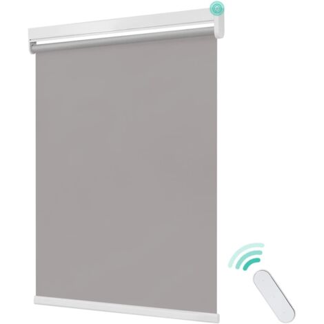 Allesin Store Enrouleur Jour Nuit Sans Perçage 50 X 150 Cm Lin Gris