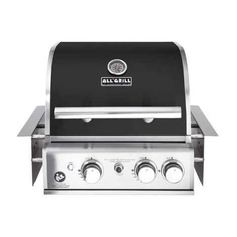 ALLGRILL Einbau-Gasgrill CHEF S BLACK Built-In Air System, 2 Brenner, Backburner 100759