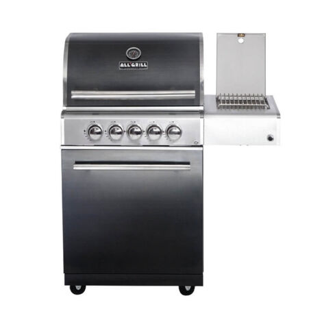 ALLGRILL Gasgrill CHEF M BLACK Modular Grundmodell 3 Brenner, Seitenkocher, Backburner (500703)
