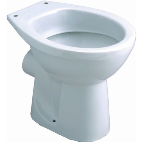 Allia – Cuvette WC à poser céramique blanche – Alimentation indépendante – Sortie horizontale – Dimensions 46x36 cm – Volume de chasse 6L