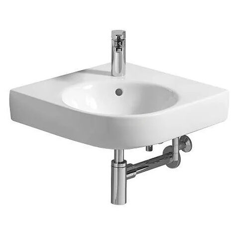 Allia – Lavabo d'angle compact 500x500 en céramique – Optimisé pour espaces restreints – Installation facile – Design moderne