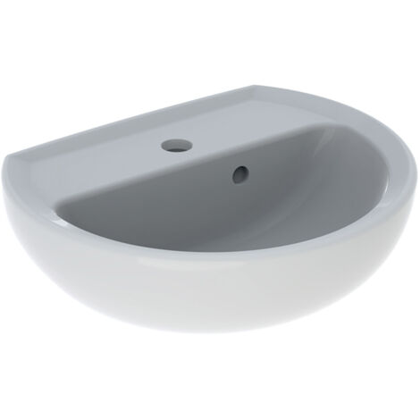 Allia – Lave mains à poser 45 x 32 cm – Céramique blanche – Trop-plein asymétrique – Fixation par boulons – Pour petits espaces