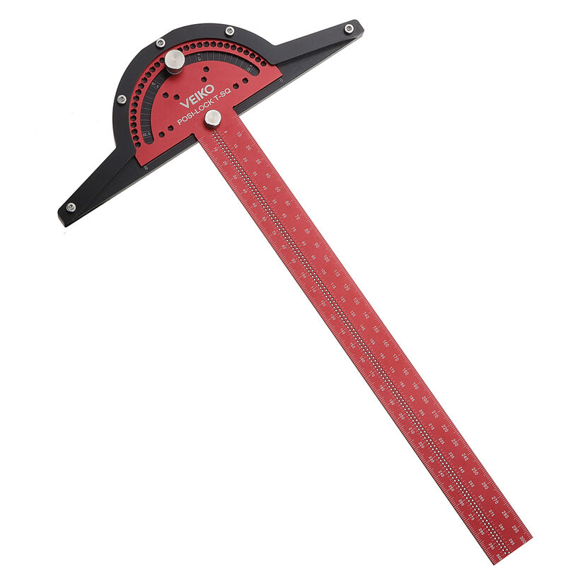 Alliage d'aluminium 300mm Angle de positionnement t carré Posi règle de verrouillage bois bord règle Angle mesure règle Scriber menuiserie outil