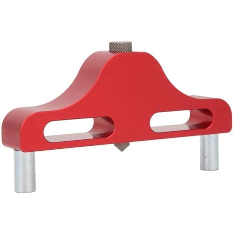 Alliage d'aluminium Centre de travail du bois Scriber Center Marquage de ligne Travail du bois Outil auxiliaire Centre Finder Tool Scribe en bois 120mm(rouge)