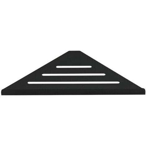 Alliage d'aluminum Bain Étagère de Douche, Tablette de Douche Étagère d'angle Triangle Cosmétique Panier Rangement Cuisine Etagère de Rangement Murale，Starlight(1 pièces),noir