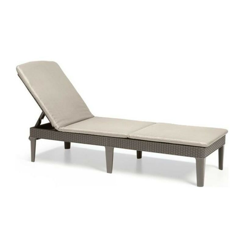 Algon - ALLIBERT by KETER - Bain de soleil 4 positions Jaipur avec coussin - imitation rotin - coloris cappuccino.