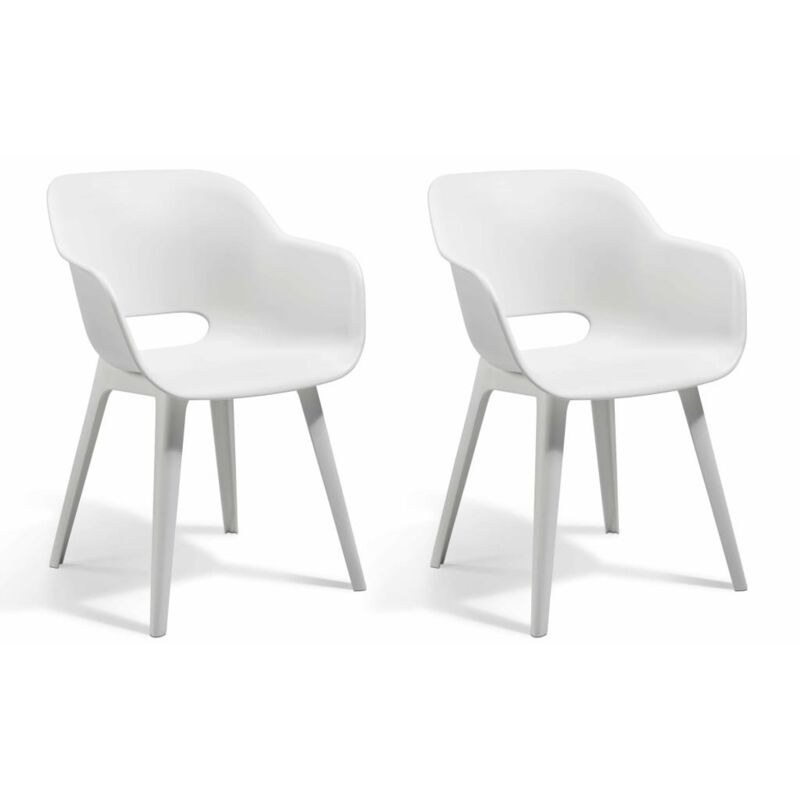 Allibert Chaises d'extérieur Akola 2 pcs Blanc Allibert Chaises d'extérieur Akola 2 pcs Blanc