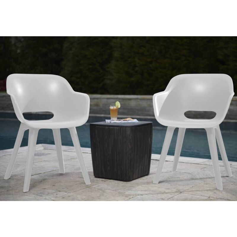Allibert Chaises d'extérieur Akola 2 pcs Blanc Allibert Chaises d'extérieur Akola 2 pcs Blanc