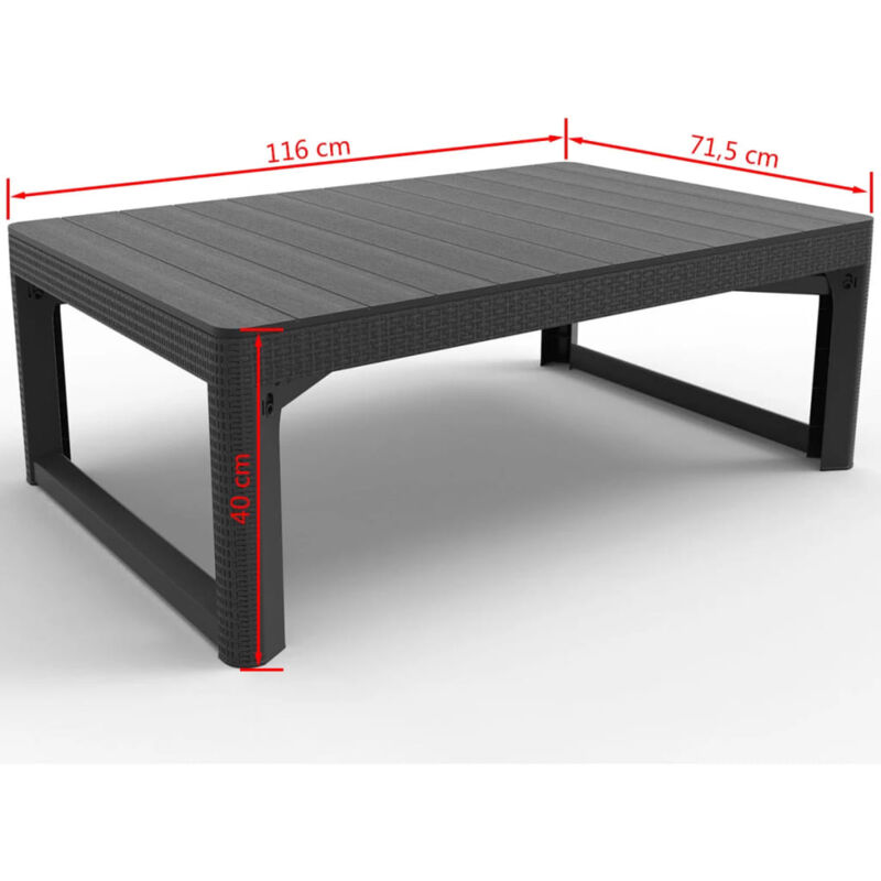 Allibert Garden Table Lyon Graphite 232300 - Allibert Patio Furniture Allibert Garden Table Lyon Graphite 232300 - Allibert Patio Furniture