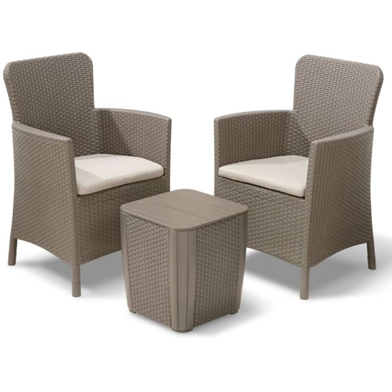 

Juego de muebles de balcón Miami 5 piezas color capuchino - Marrón - Allibert
