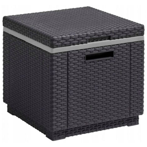 ALLIBERT Mesa baja isotérmica de resina trenzada - Gris