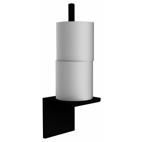 Allibert – Porte-papier toilette métal noir mat – Fixation murale – Design moderne – Pour rouleaux standard – Dimensions compactes