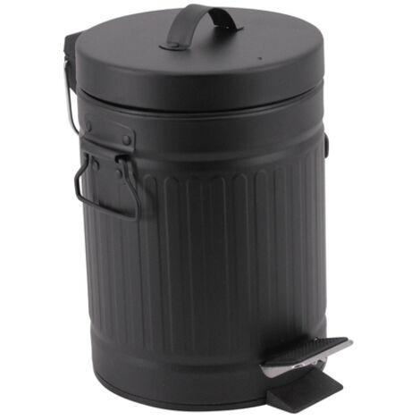 Poubelle De Salle De Bains En Acier Noir 3l
