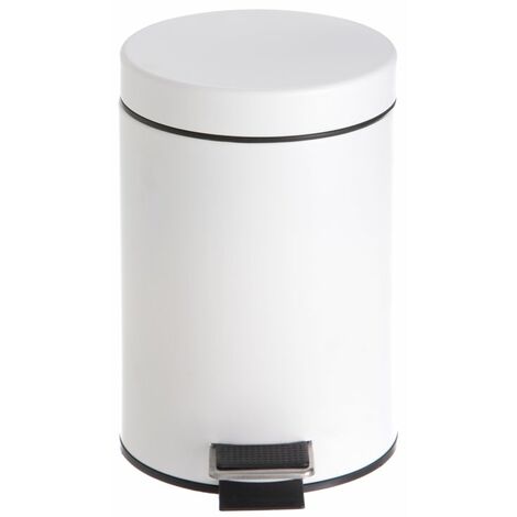 ALLIBERT Poubelle Salle de Bains Street Blanc Satiné - 3L à pédale - Blanc Satiné