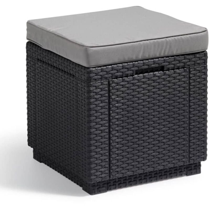 

Puff cubo de almacenamiento gris grafito 213785 - Gris - Allibert