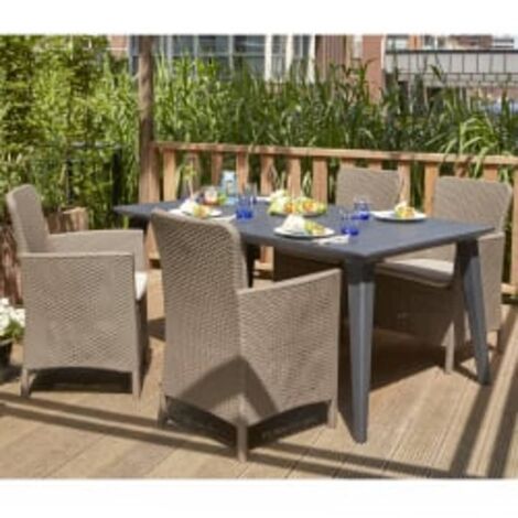 ALLIBERT Tavolo da Giardino Plastica Rettangolare 165x94x75 Cappuccino  Futura