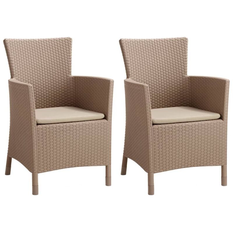 

Allibert Silla de comedor de jardín 2 uds Iowa capuchino 215519 - Marrón