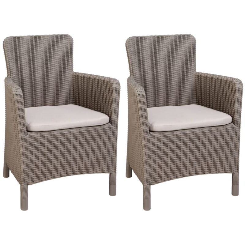 

Allibert Silla de comedor de jardín 2 uds Trenton capuchino - Marrón