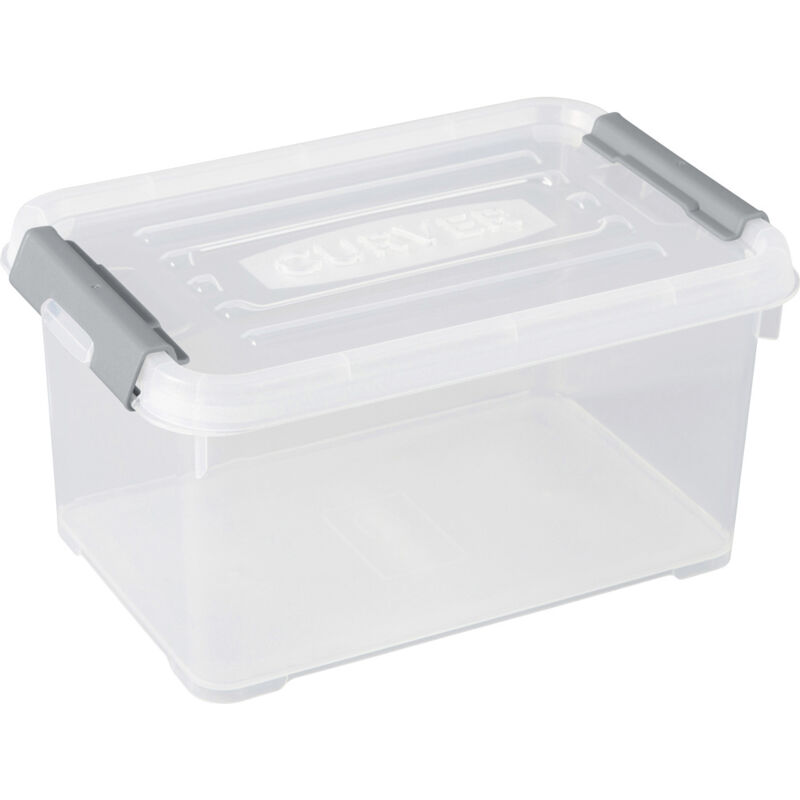 Curver 243803 Aufbewahrungsbox HANDY stapelbar (L x B x H) 294 x 194 x 150 mm Transparent, Silber 1