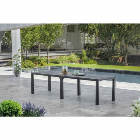 Allibert – Table de jardin modulable 295 x 90 cm – Résine synthétique gris graphite – Capacité jusqu'à 10 personnes – Facile à déplacer et à ranger - garden4you