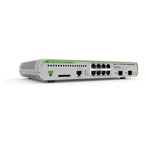 Allied Telesis AT-GS970M/10PS-50 Géré L3 Gigabit Ethernet (10/100/1000) Connexion Ethernet, supportant l'alimentation via ce port (PoE) 1U Noir, Gris